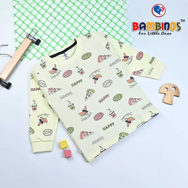 Cream_Cotton_Premium_T_Shirt_And_Pyjama_For_Kids