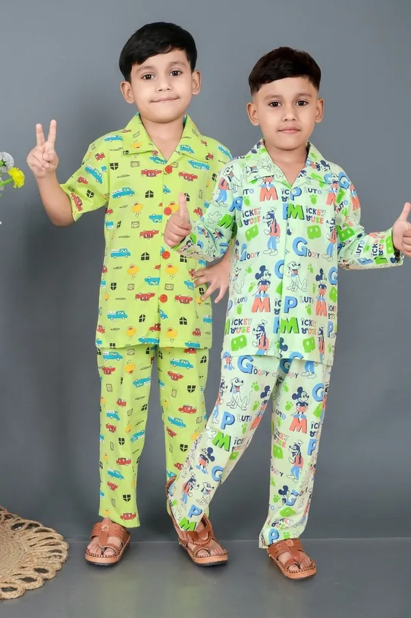 Light_Green_Cotton_Premium_Nightwear_For_Kids_Pack_Of_2