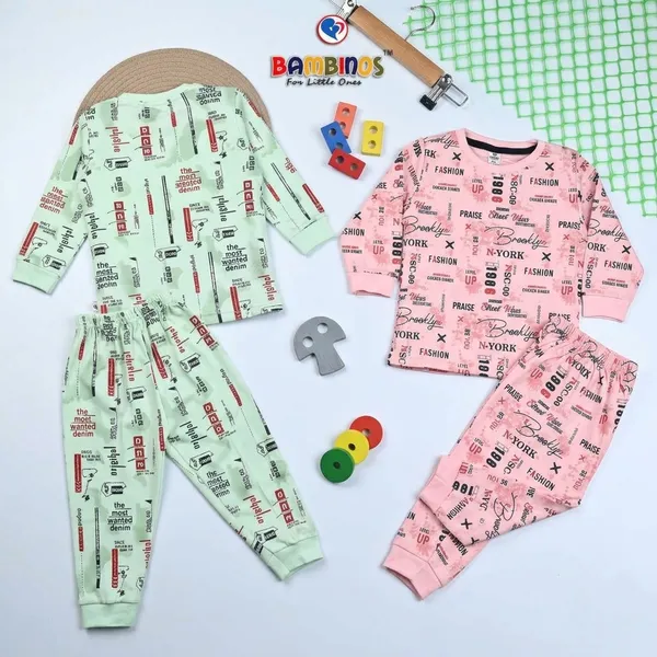 Light_Green_And_Pink_Cotton_Premium_T_Shirt_And_Pyjama_For_Kids_Pack_Of_2