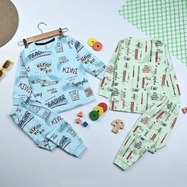 Light_Green_And_Blue_Cotton_Premium_T_Shirt_And_Pyjama_For_Kids_Pack_Of_2