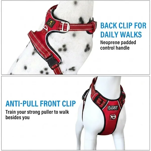 Double_Sided_Red_No-Pull_Dog_Harness_With_Reflective_Strips_And_Custom_Name_Patch_-_Adjustable_Padded_Vest_For_Training_And_Daily_Walks