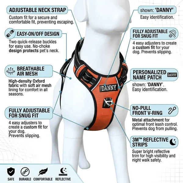 Double_Sided_Orange_Premium_No-Pull_Reflective_Dog_Harness_With_Personalized_Name_Patch