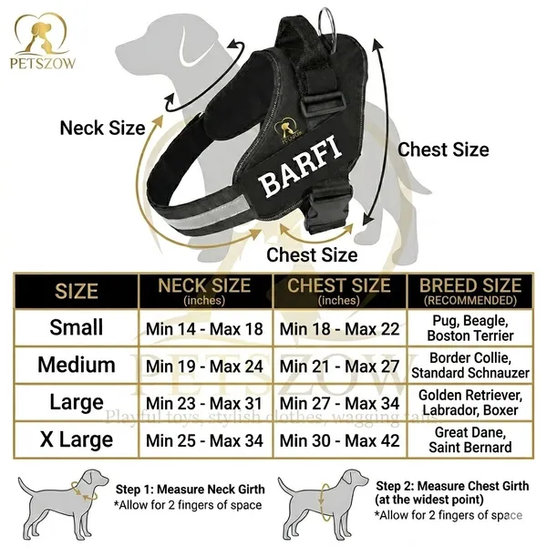 Black_And_Dark_Green_Personalized_Camouflage_Dog_Harness_With_Matching_Leash_Set_-_'Barfi'_Name_Patch