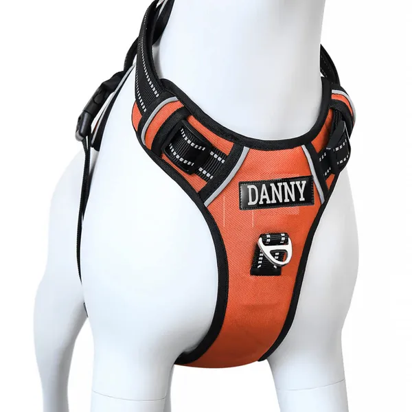 Double_Sided_Orange_Premium_No-Pull_Reflective_Dog_Harness_With_Personalized_Name_Patch