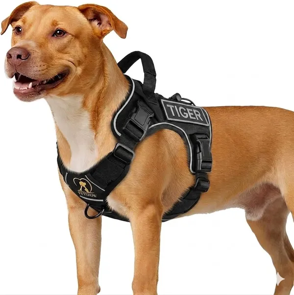 Black_Tactical_Personalized_Harness_With_Name_Patch_Safety_And_Reflective_Harness