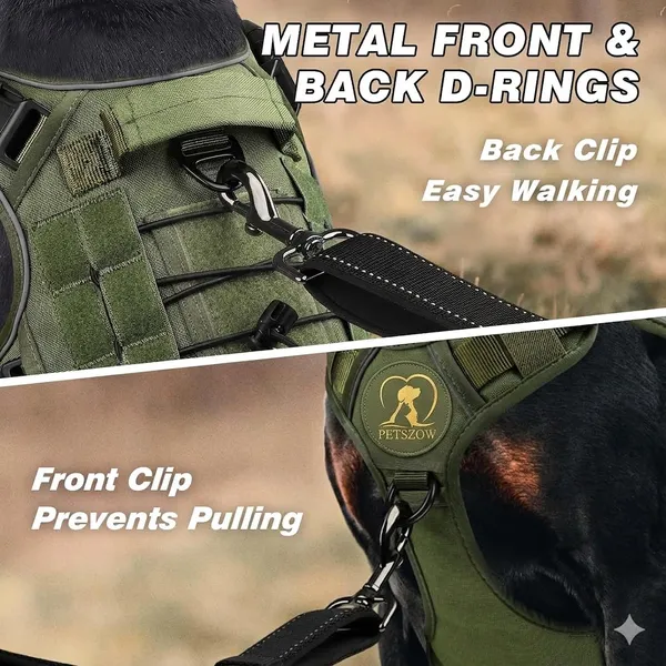 Green_Tactical_Personalized_Harness_With_Name_Patch_Safety_And_Reflective_Harness