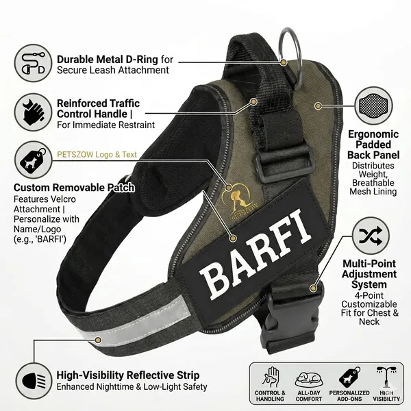 Black_Customizable_No-Pull_Dog_Harness_With_Reflective_Strip_And_Braided_Leash_Set