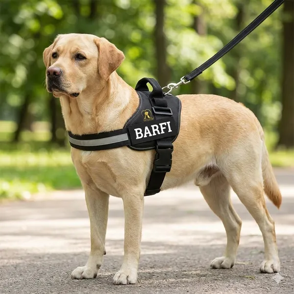 Black_Customizable_No-Pull_Dog_Harness_With_Reflective_Strip_And_Braided_Leash_Set
