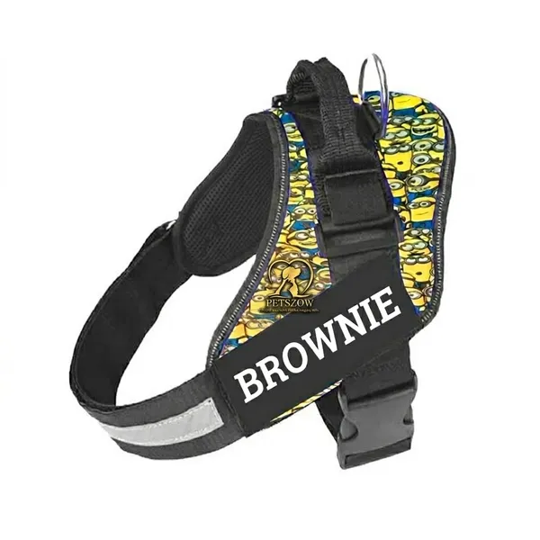 Yellow_Petzow_Adjustable_Dog_Harness_With_Leash_-_Minion_Print_Design