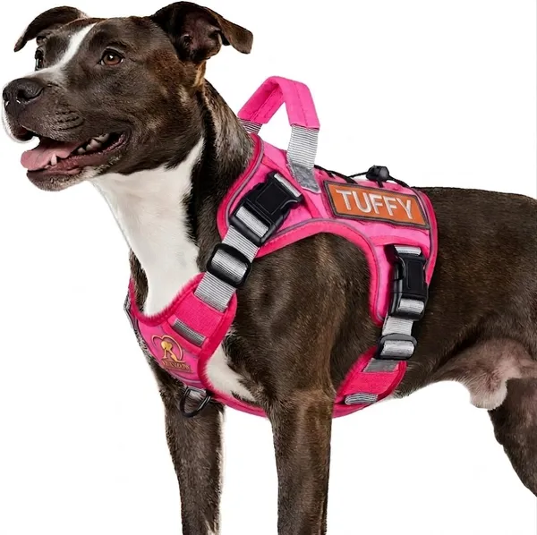 Pink_Tactical_Personalized_Harness_With_Name_Patch_Safety_And_Reflective_Harness