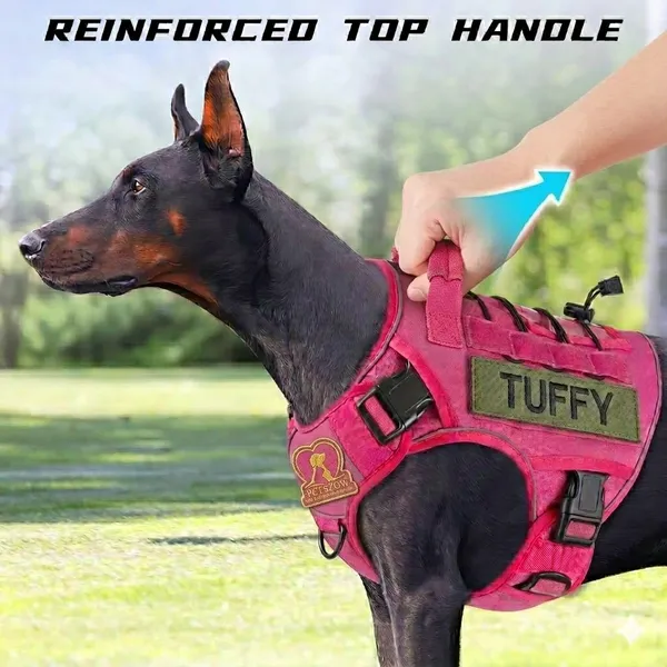 Pink_Tactical_Personalized_Harness_With_Name_Patch_Safety_And_Reflective_Harness