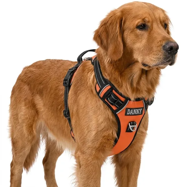 Double_Sided_Orange_Premium_No-Pull_Reflective_Dog_Harness_With_Personalized_Name_Patch