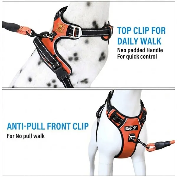 Double_Sided_Orange_Premium_No-Pull_Reflective_Dog_Harness_With_Personalized_Name_Patch