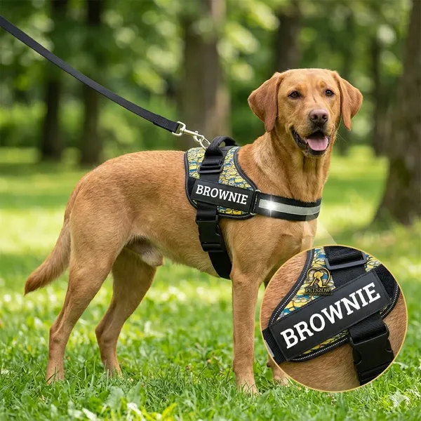 Yellow_Petzow_Adjustable_Dog_Harness_With_Leash_-_Minion_Print_Design