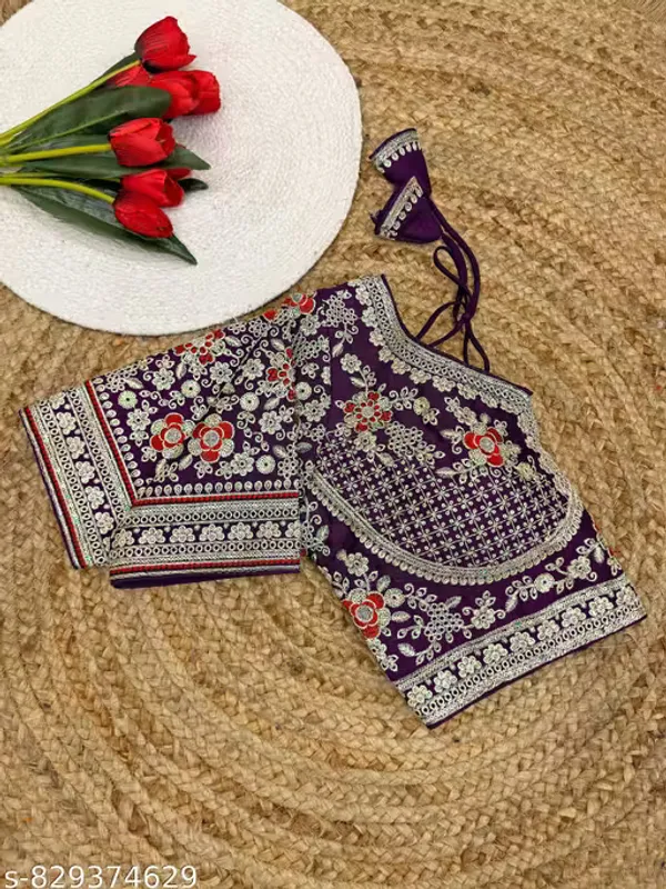 Heavy_Embroidered_Silk_Blouse_for_Women