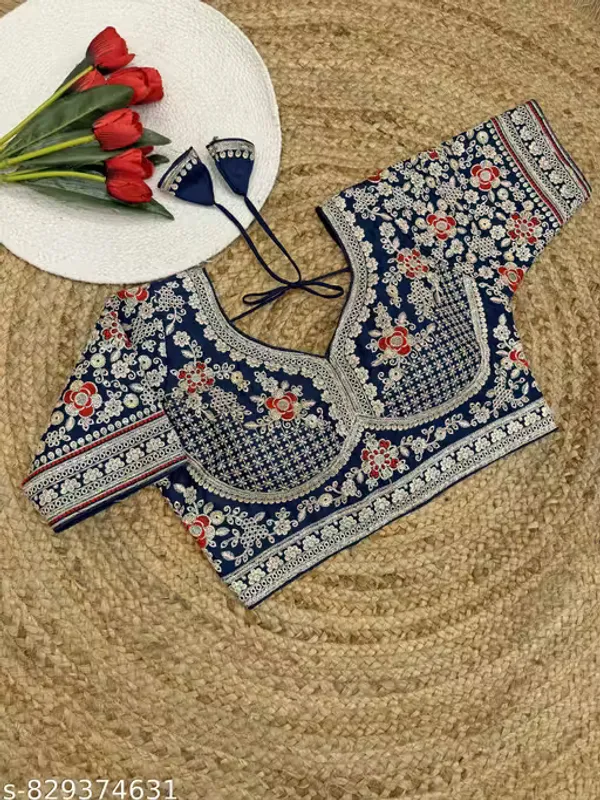 Heavy_Embroidered_Silk_Blouse_for_Women
