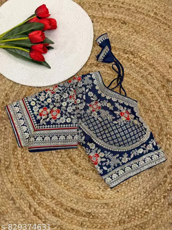 Heavy_Embroidered_Silk_Blouse_for_Women
