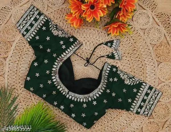 Green_Vichitra_Silk_Blouse_For_Women