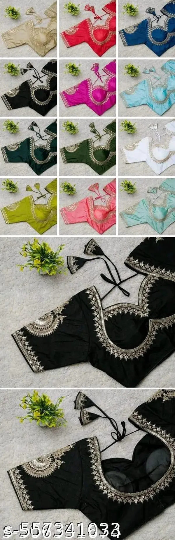 Green_Vichitra_Silk_Blouse_For_Women