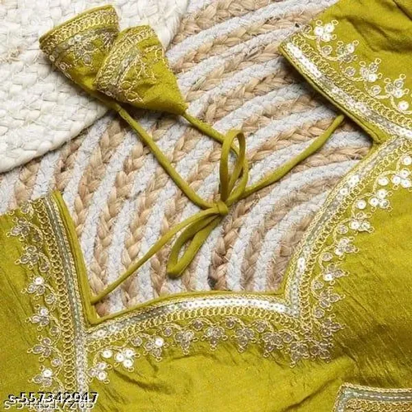 Green_Vichitra_Silk_Blouse_For_Women