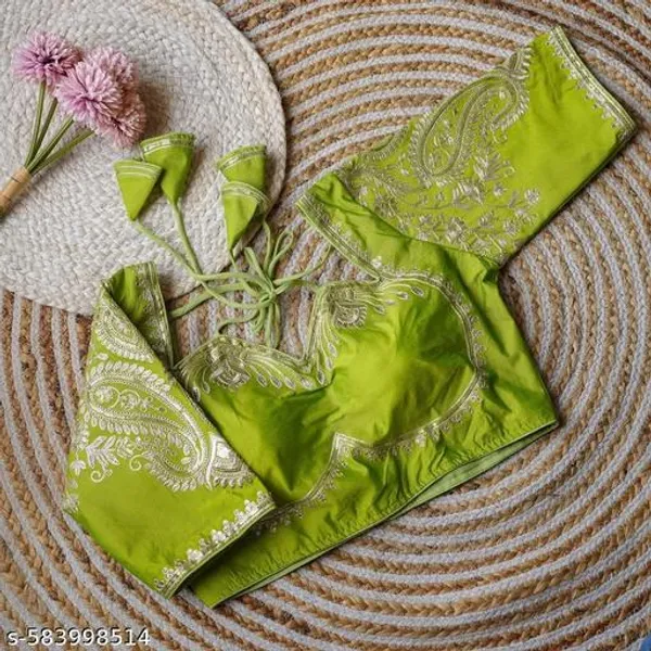 Green_Vichitra_Blouse_For_Women
