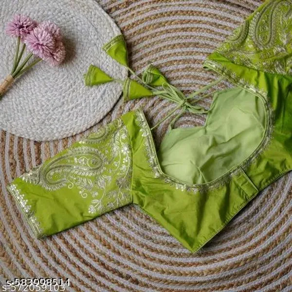 Green_Vichitra_Blouse_For_Women