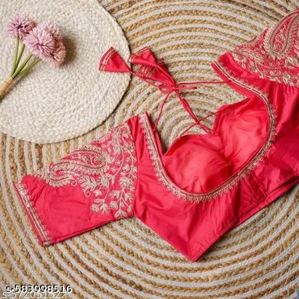 Pink_Vichitra_Silk_Blouse_For_Women