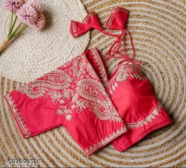Pink_Vichitra_Silk_Blouse_For_Women