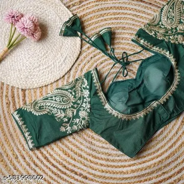 Green_Vichitra_Blouse_For_Women