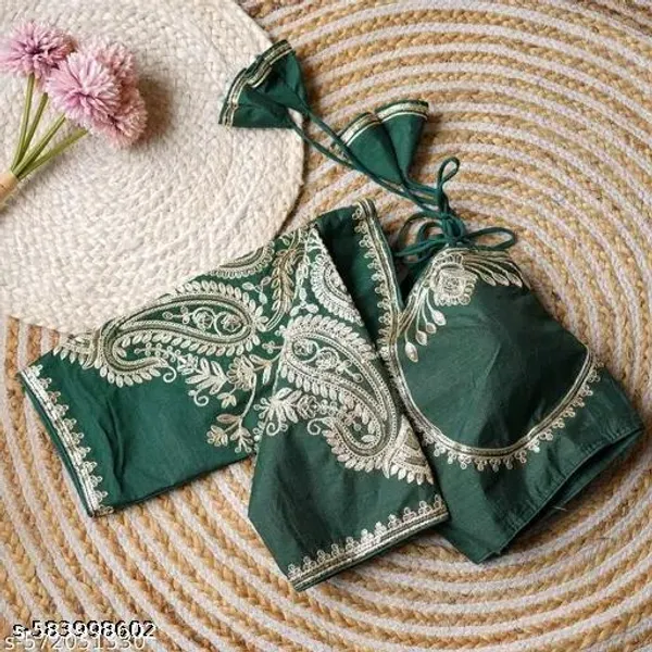 Green_Vichitra_Blouse_For_Women