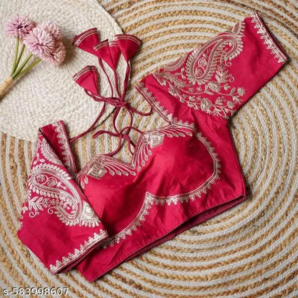 Red_Vichitra_Blouse_For_Women