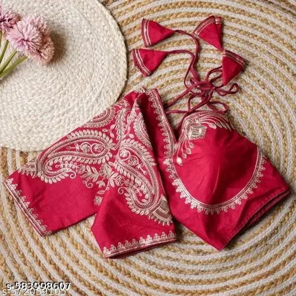 Red_Vichitra_Blouse_For_Women