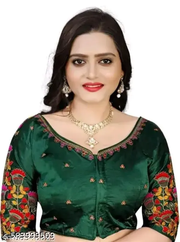 Green_Vichitra_Blouse_For_Women