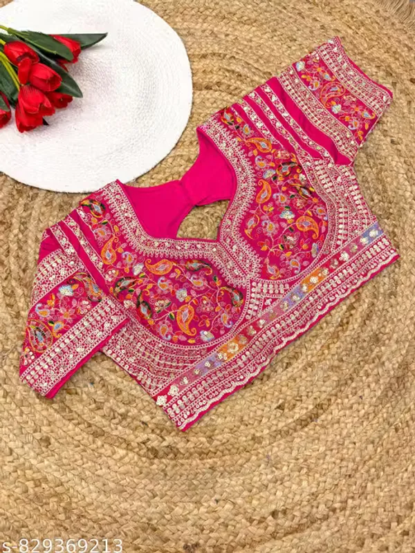 Heavy_Embroidered_Silk_Blouse_for_Women