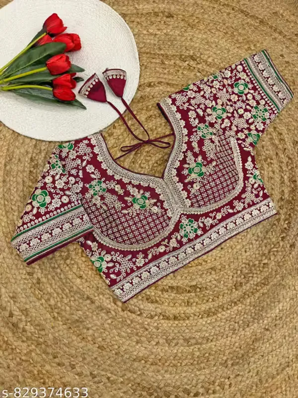 Heavy_Embroidered_Silk_Blouse_for_Women