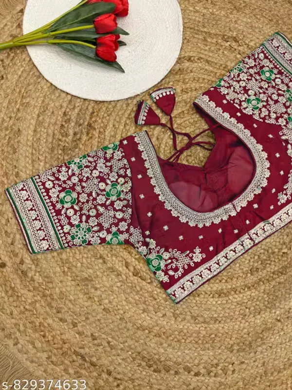 Heavy_Embroidered_Silk_Blouse_for_Women