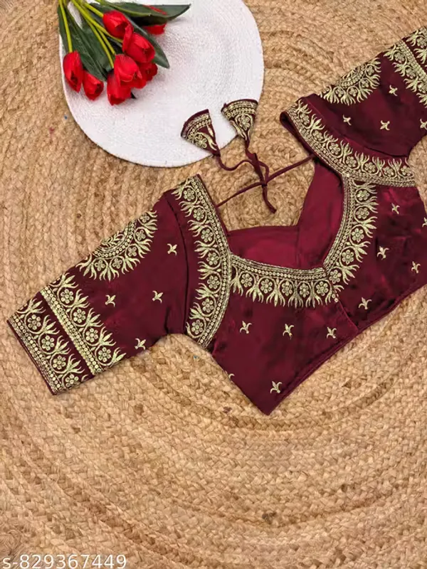 Heavy_Embroidered_Silk_Blouse_for_Women
