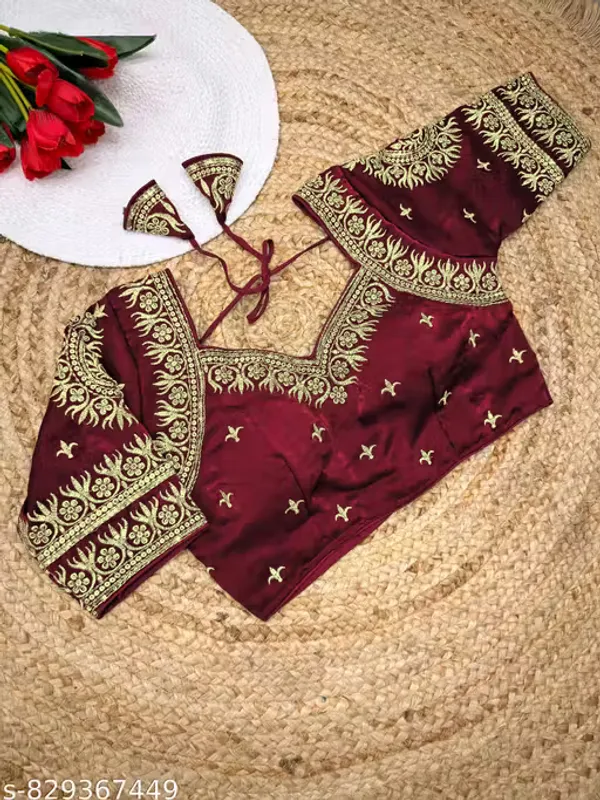 Heavy_Embroidered_Silk_Blouse_for_Women