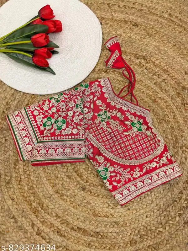 Heavy_Embroidered_Silk_Blouse_for_Women