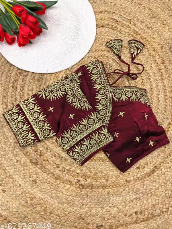 Heavy_Embroidered_Silk_Blouse_for_Women