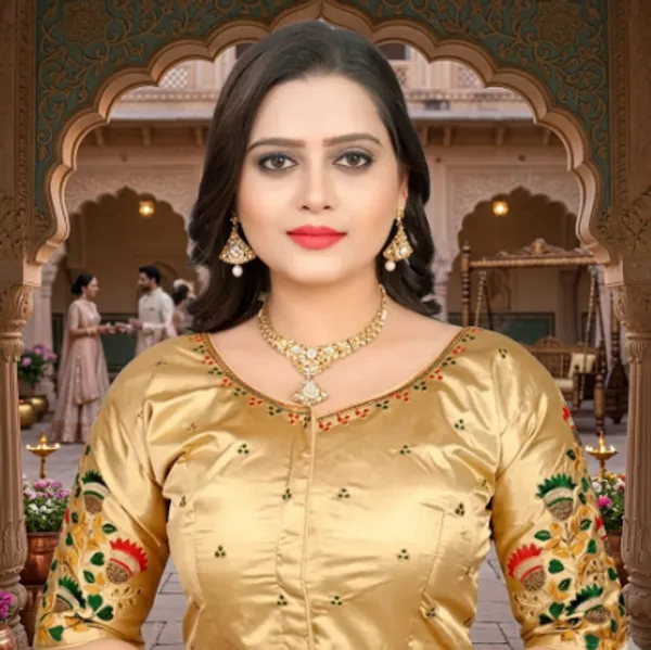 Gold_Satin_Blouse_For_Women
