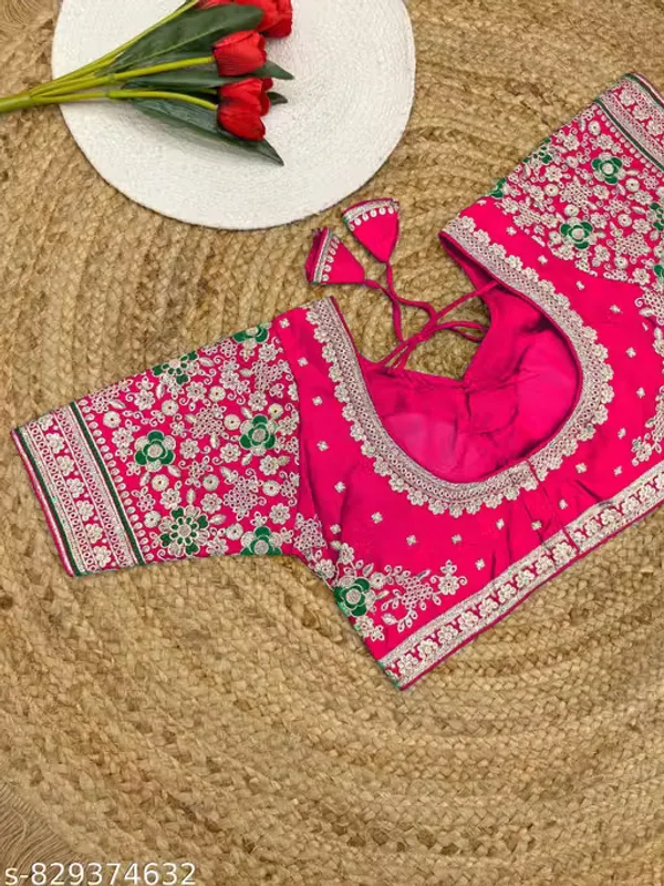 Heavy_Embroidered_Silk_Blouse_for_Women