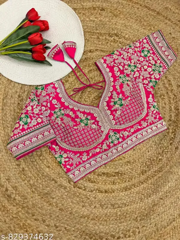Heavy_Embroidered_Silk_Blouse_for_Women