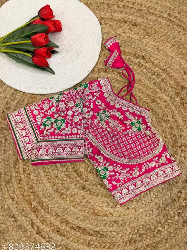 Heavy_Embroidered_Silk_Blouse_for_Women