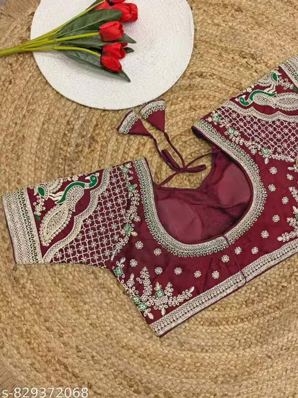 Heavy_Embroidered_Silk_Blouse_for_Women
