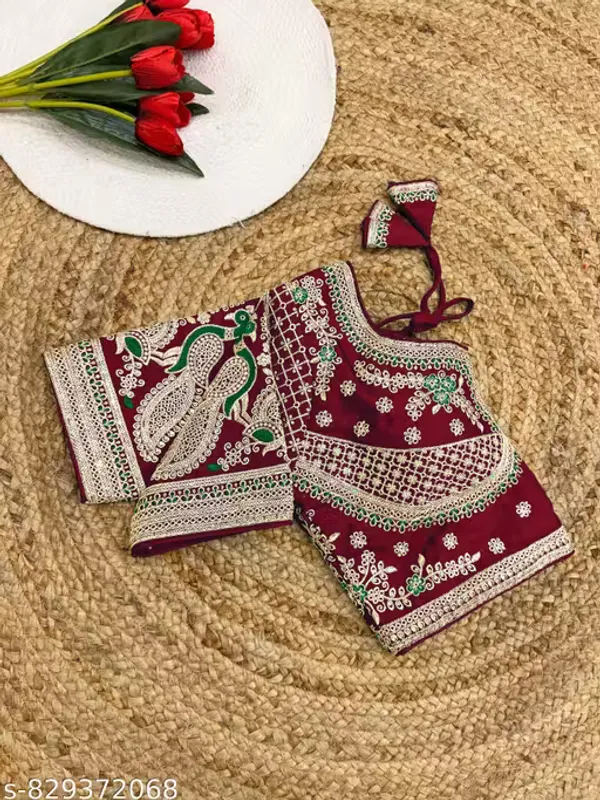 Heavy_Embroidered_Silk_Blouse_for_Women
