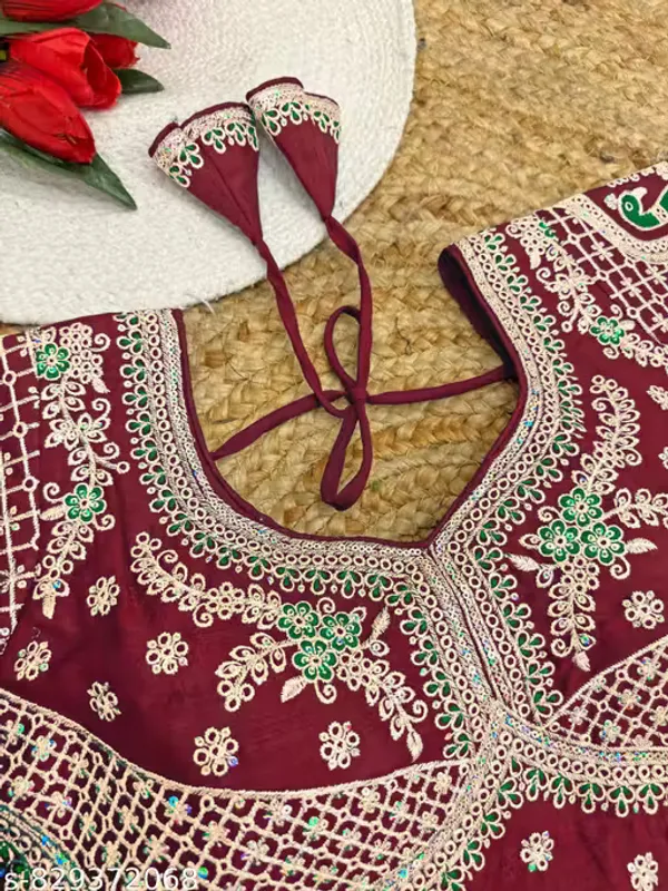 Heavy_Embroidered_Silk_Blouse_for_Women