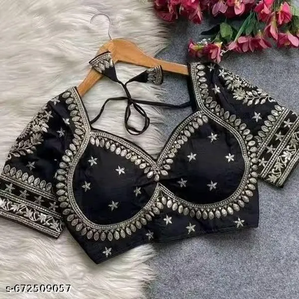 Black_Vichitra_Silk_Blouse_For_Women