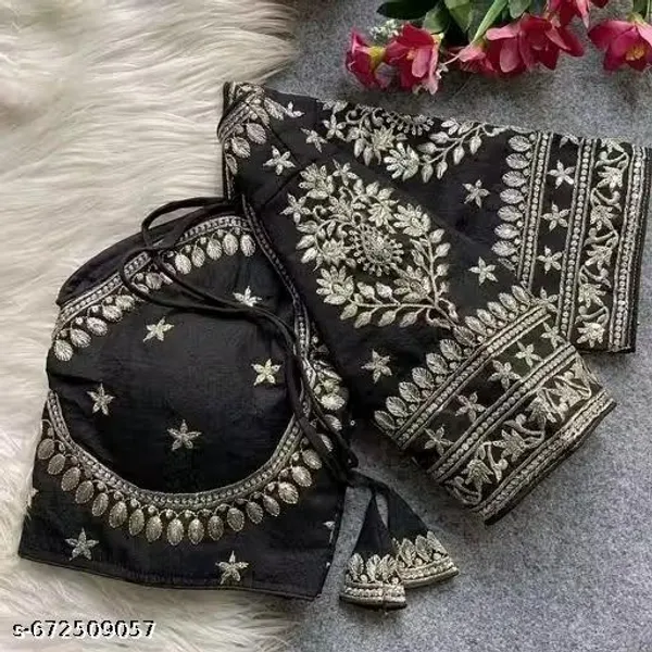 Black_Vichitra_Silk_Blouse_For_Women