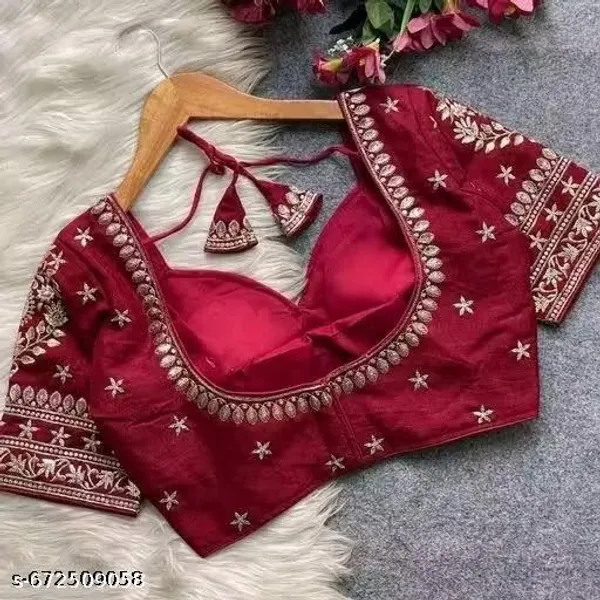 Maroon_Vichitra_Silk_Blouse_For_Women